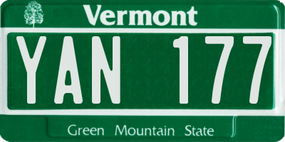 VT license plate YAN177