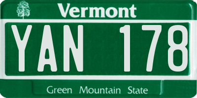 VT license plate YAN178