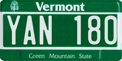 VT license plate YAN180