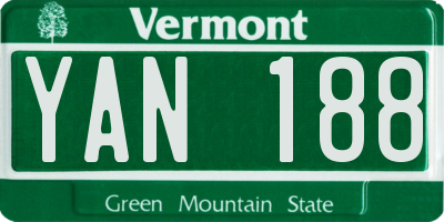 VT license plate YAN188