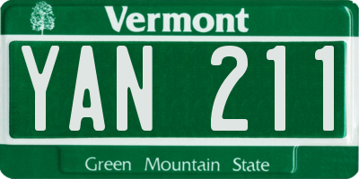 VT license plate YAN211