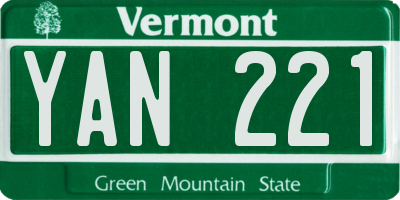 VT license plate YAN221