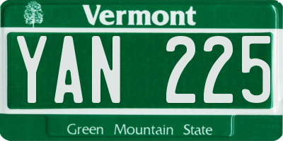VT license plate YAN225