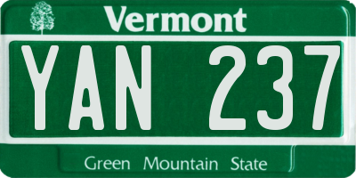 VT license plate YAN237
