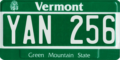 VT license plate YAN256
