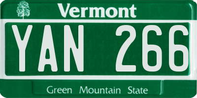VT license plate YAN266