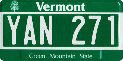 VT license plate YAN271
