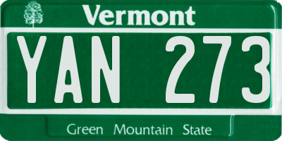 VT license plate YAN273