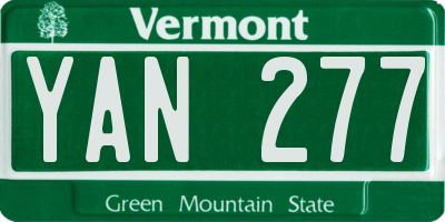 VT license plate YAN277