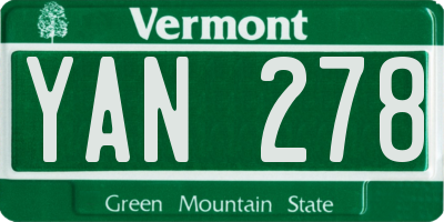 VT license plate YAN278