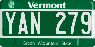 VT license plate YAN279