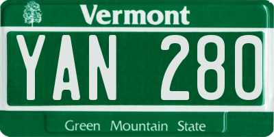 VT license plate YAN280