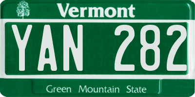 VT license plate YAN282