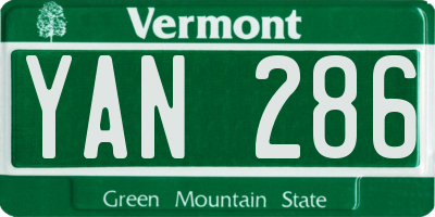 VT license plate YAN286