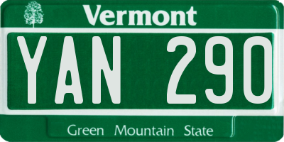 VT license plate YAN290