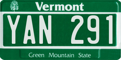 VT license plate YAN291