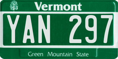 VT license plate YAN297