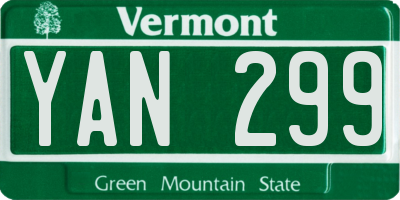 VT license plate YAN299