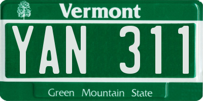VT license plate YAN311