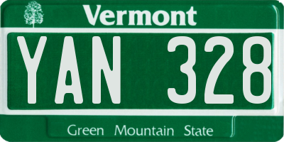 VT license plate YAN328
