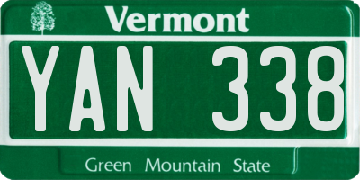VT license plate YAN338