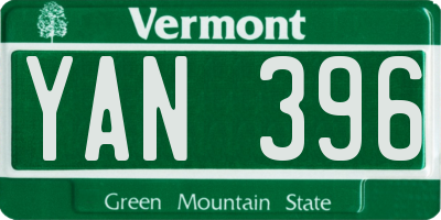 VT license plate YAN396