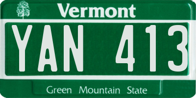 VT license plate YAN413