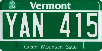 VT license plate YAN415