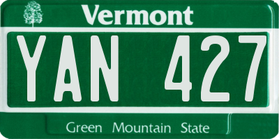 VT license plate YAN427