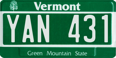 VT license plate YAN431