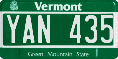 VT license plate YAN435