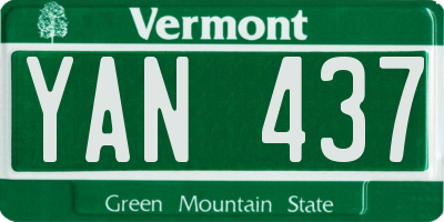 VT license plate YAN437