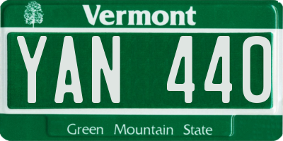 VT license plate YAN440