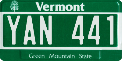 VT license plate YAN441