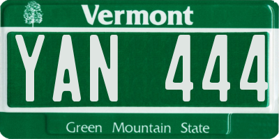 VT license plate YAN444