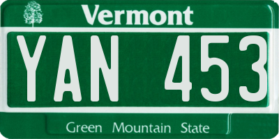 VT license plate YAN453