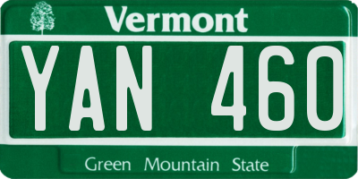 VT license plate YAN460