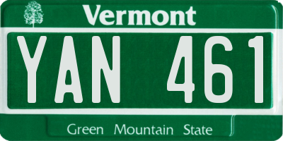 VT license plate YAN461