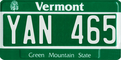 VT license plate YAN465