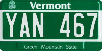 VT license plate YAN467