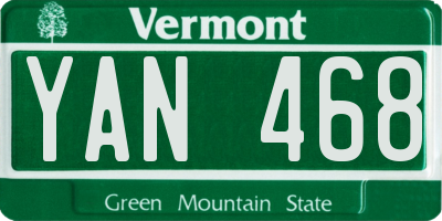 VT license plate YAN468