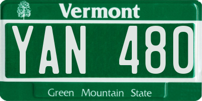 VT license plate YAN480