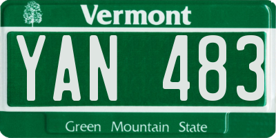 VT license plate YAN483