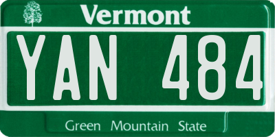 VT license plate YAN484