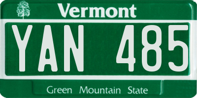 VT license plate YAN485