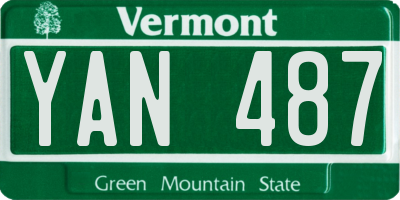 VT license plate YAN487
