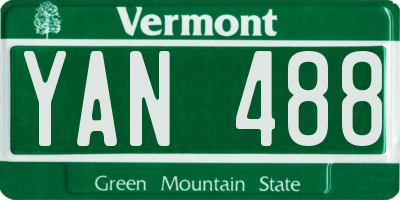 VT license plate YAN488