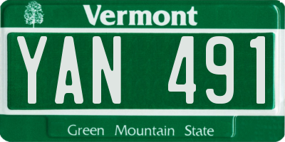 VT license plate YAN491