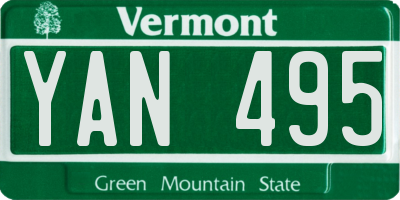 VT license plate YAN495