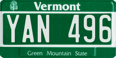 VT license plate YAN496